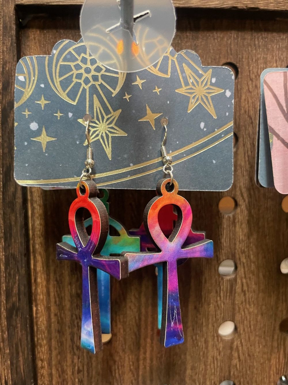Multi Colored Cross Earrings - Laser Cut Design