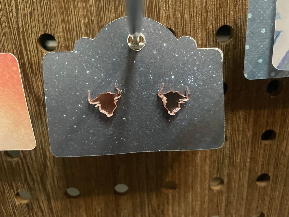Bull/Cow with Horn Stud Earrings
